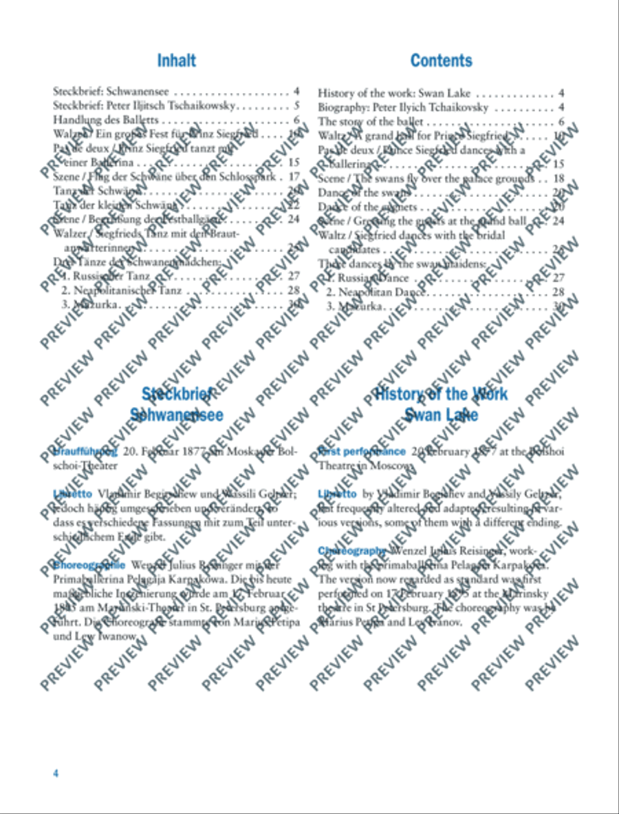 Swan Lake Piano Solo scores gallery preview page 5