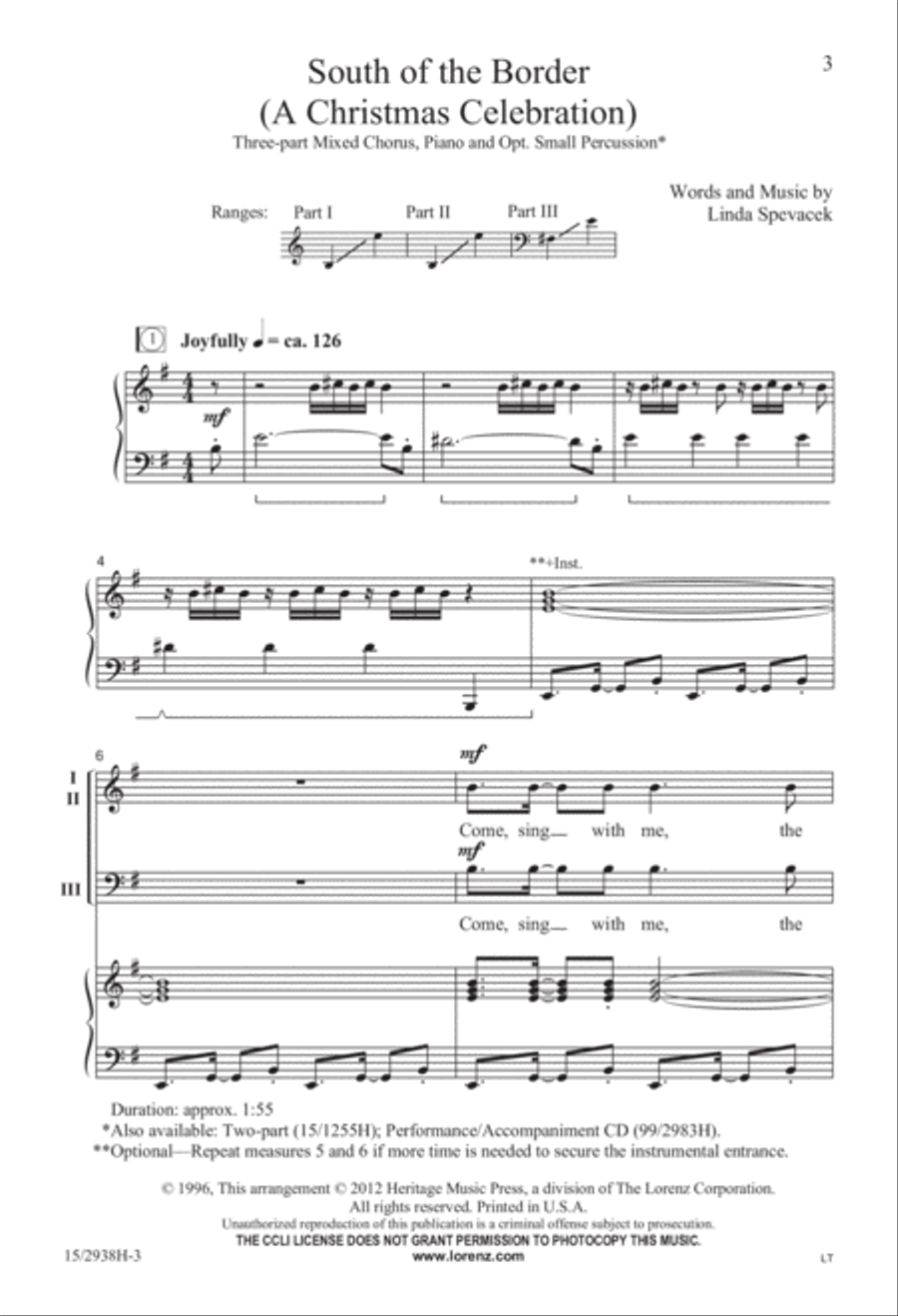 South of the Border 3-Part scores gallery preview page 4