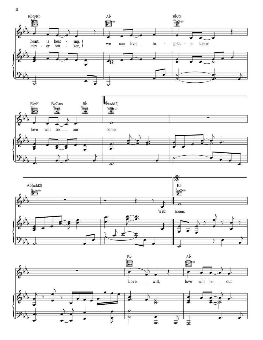 Love Will Be Our Home Piano, Vocal, Guitar scores gallery preview page 4