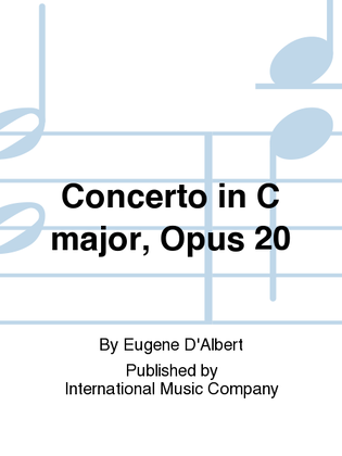 Book cover for Concerto In C Major, Opus 20