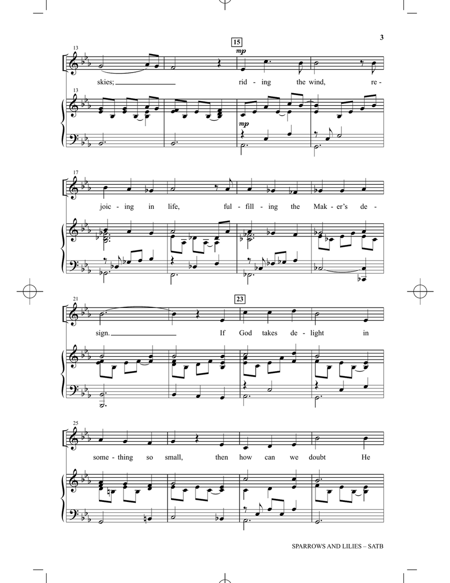 Sparrows And Lilies 4-Part scores gallery preview page 2