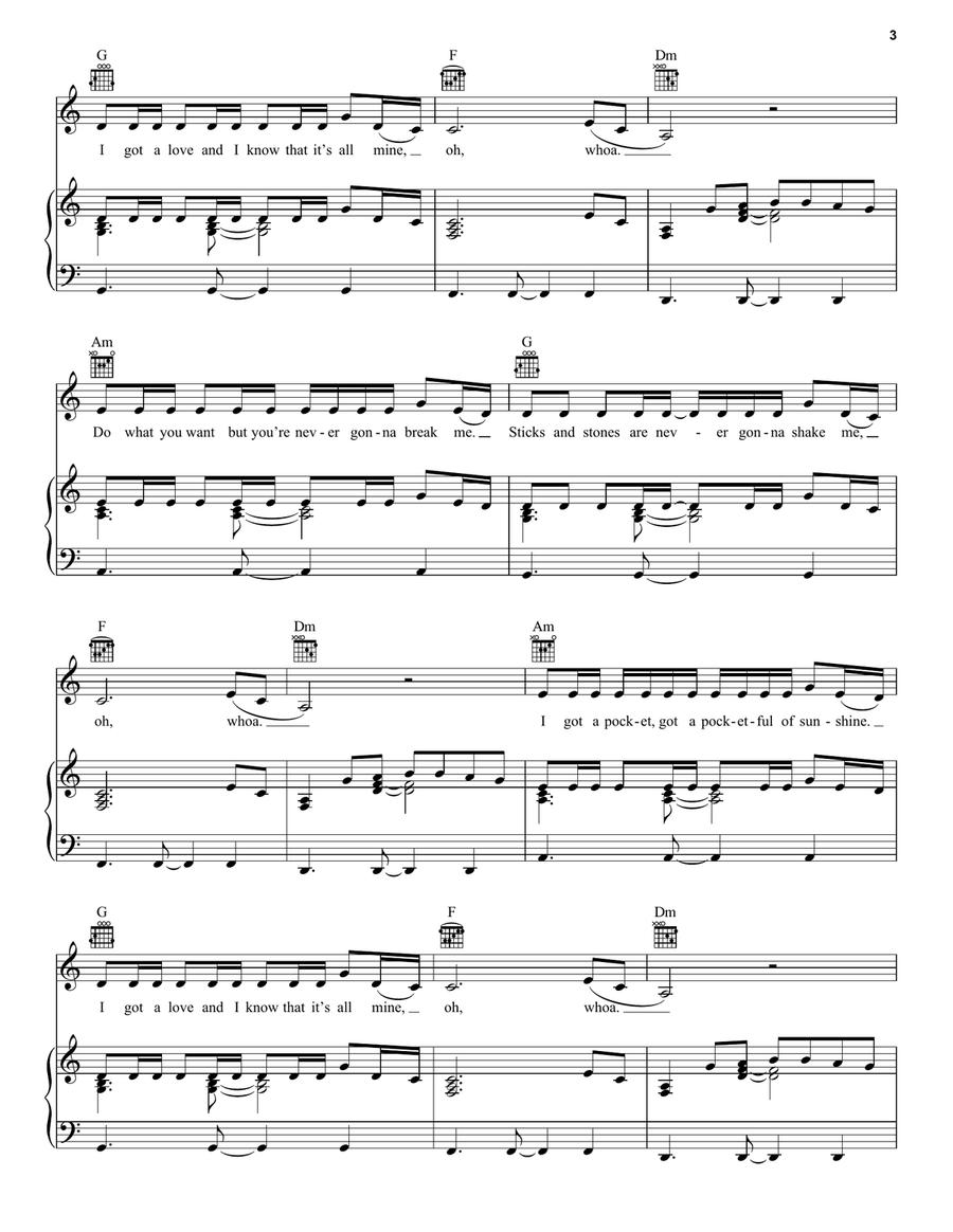Pocketful Of Sunshine Acoustic Guitar scores gallery preview page 3