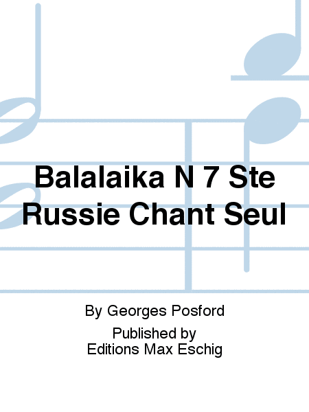 Balalaika N 7 Ste Russie Chant Seul