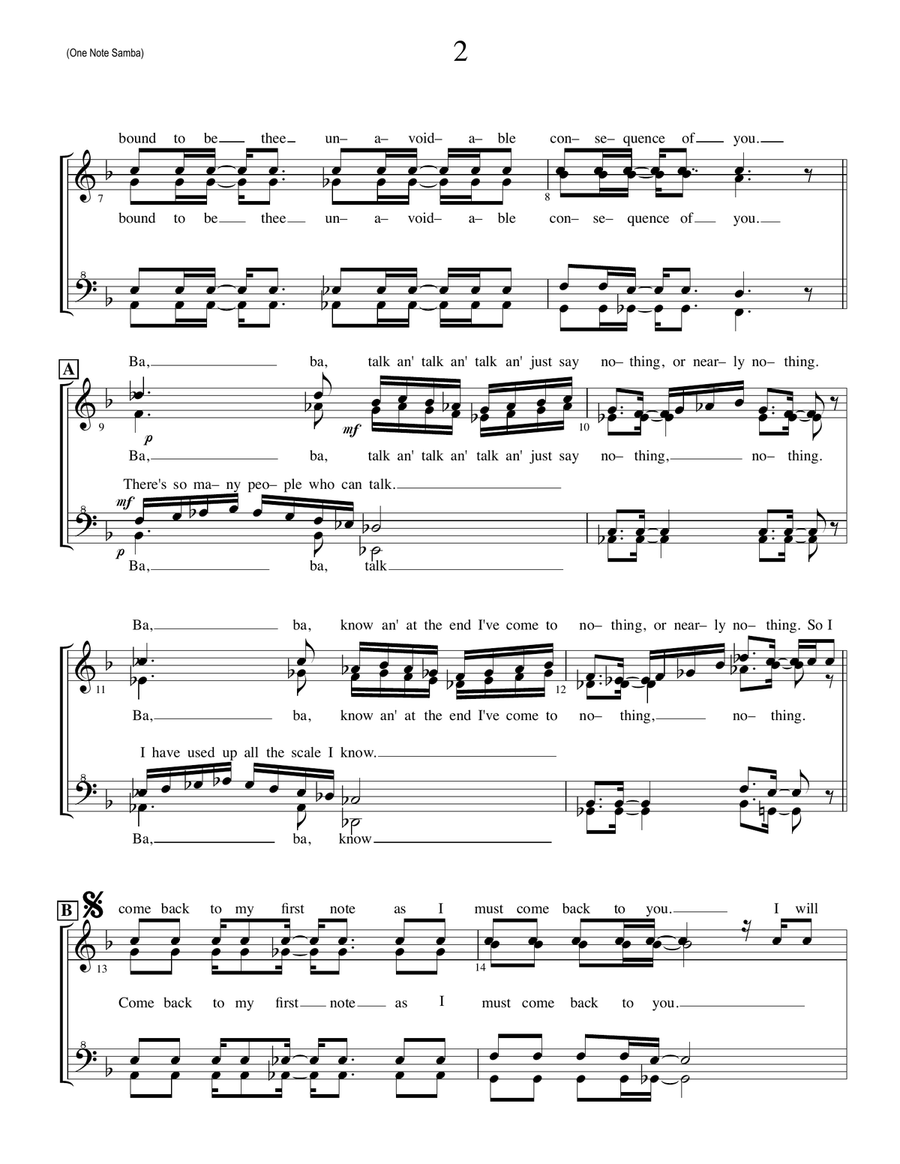 One Note Samba (samba De Uma Nota So) SSAA scores gallery preview page 2