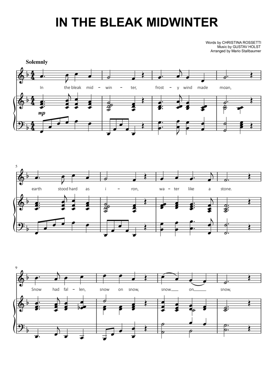 In the Bleak Midwinter Voice scores gallery preview page 1