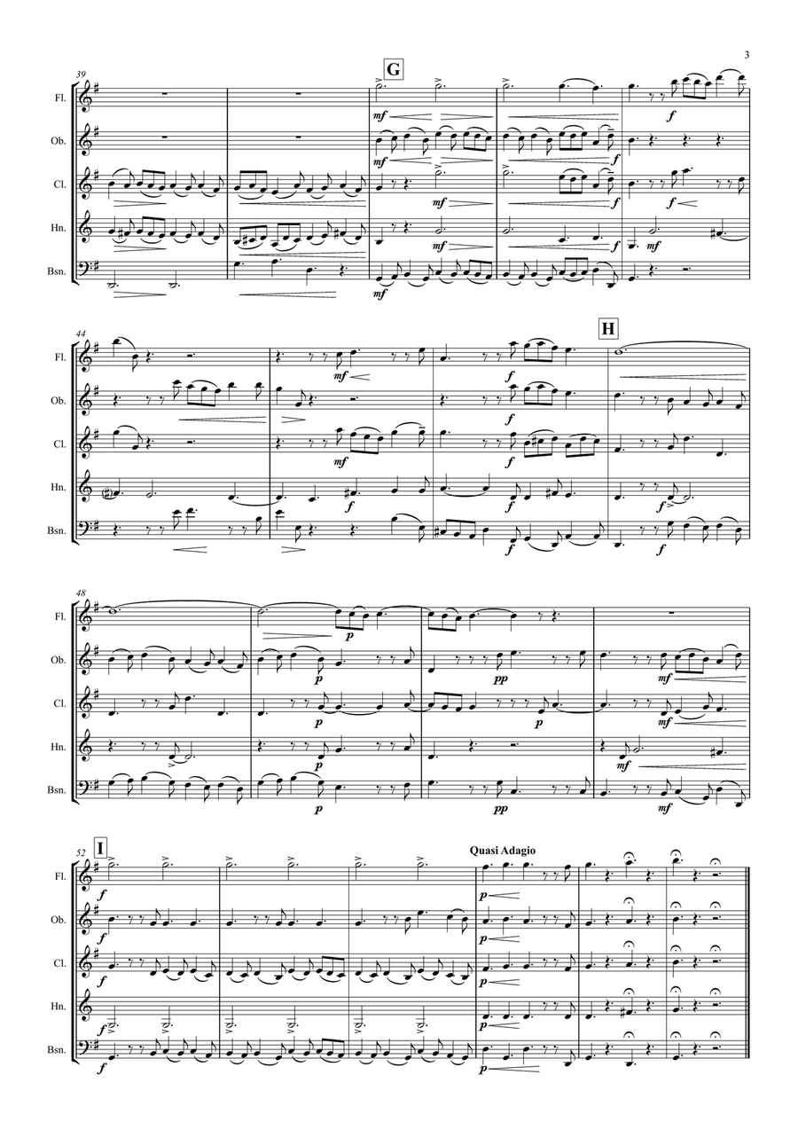 Corelli: Concerto Grosso Op.6 No.8 (Christmas Concerto) Mvt.VI Pastorale - wind quintet Woodwind Quintet scores gallery preview page 3