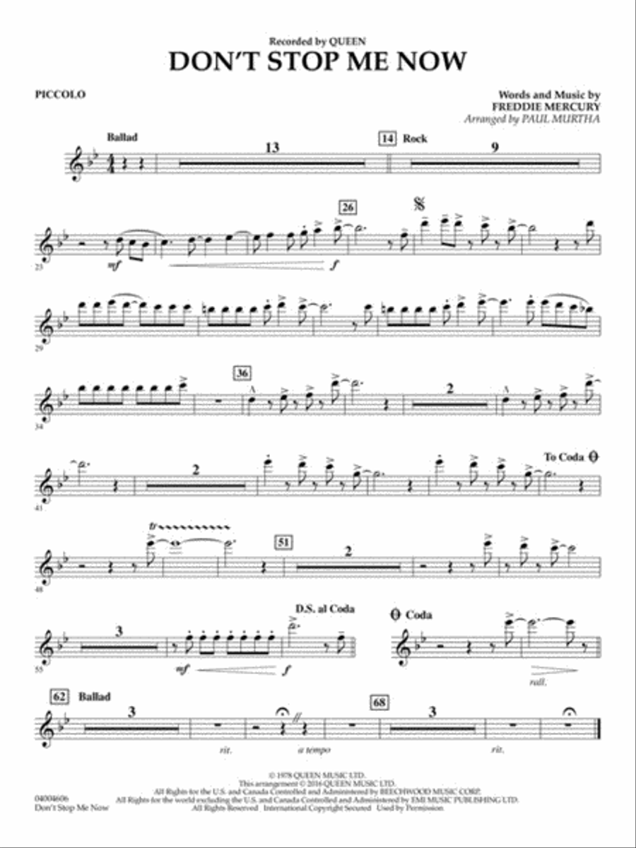 Don't Stop Me Now Concert Band scores gallery preview page 4