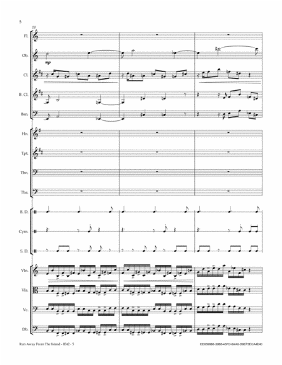 Run Away From The Island Full Orchestra scores gallery preview page 6