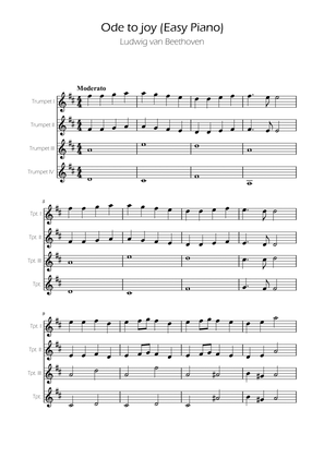 Ode To Joy - Easy Trumpet Quartet