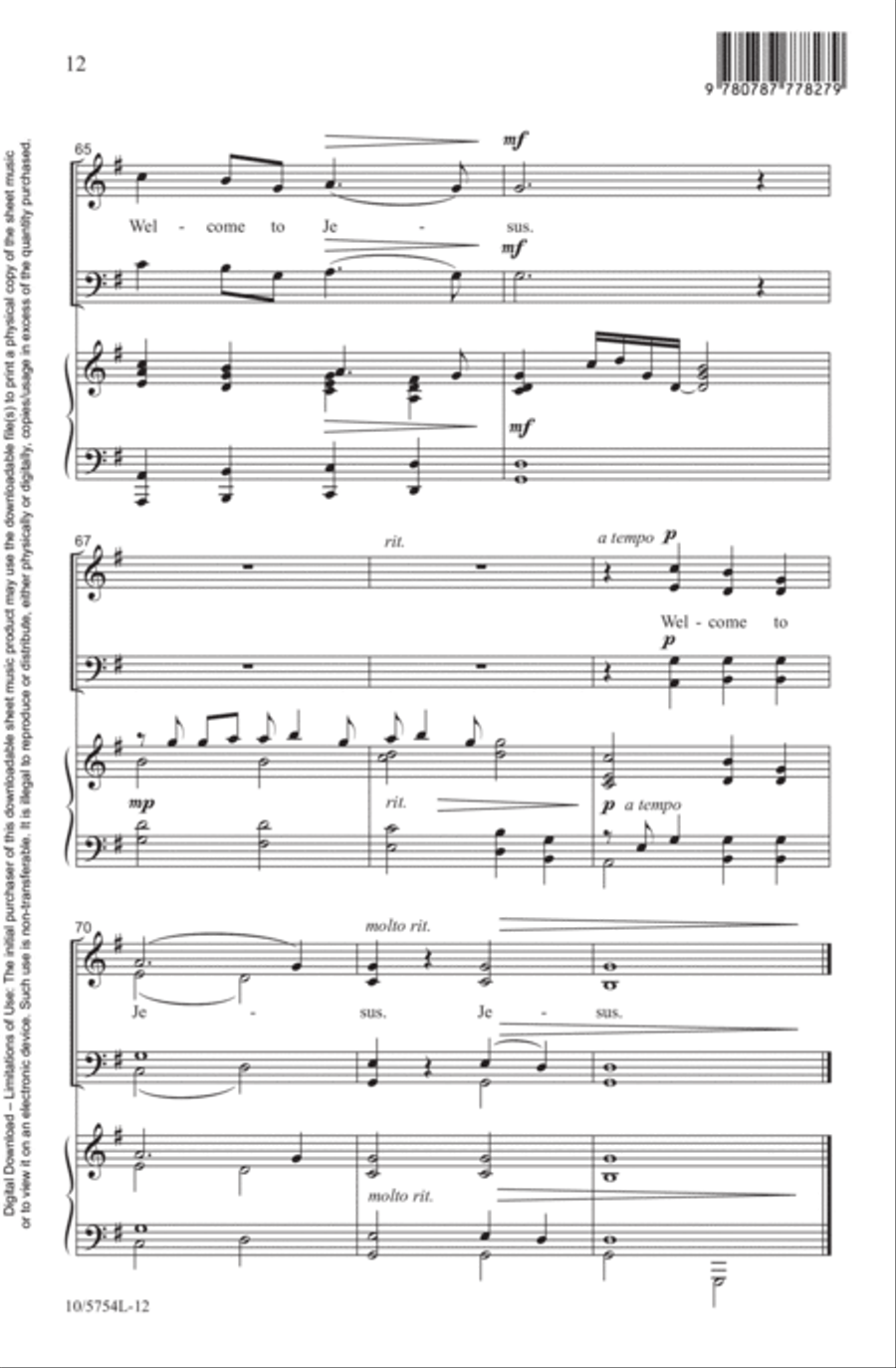 Welcome to Jesus Welcome to Jesus 4-Part scores gallery preview page 12