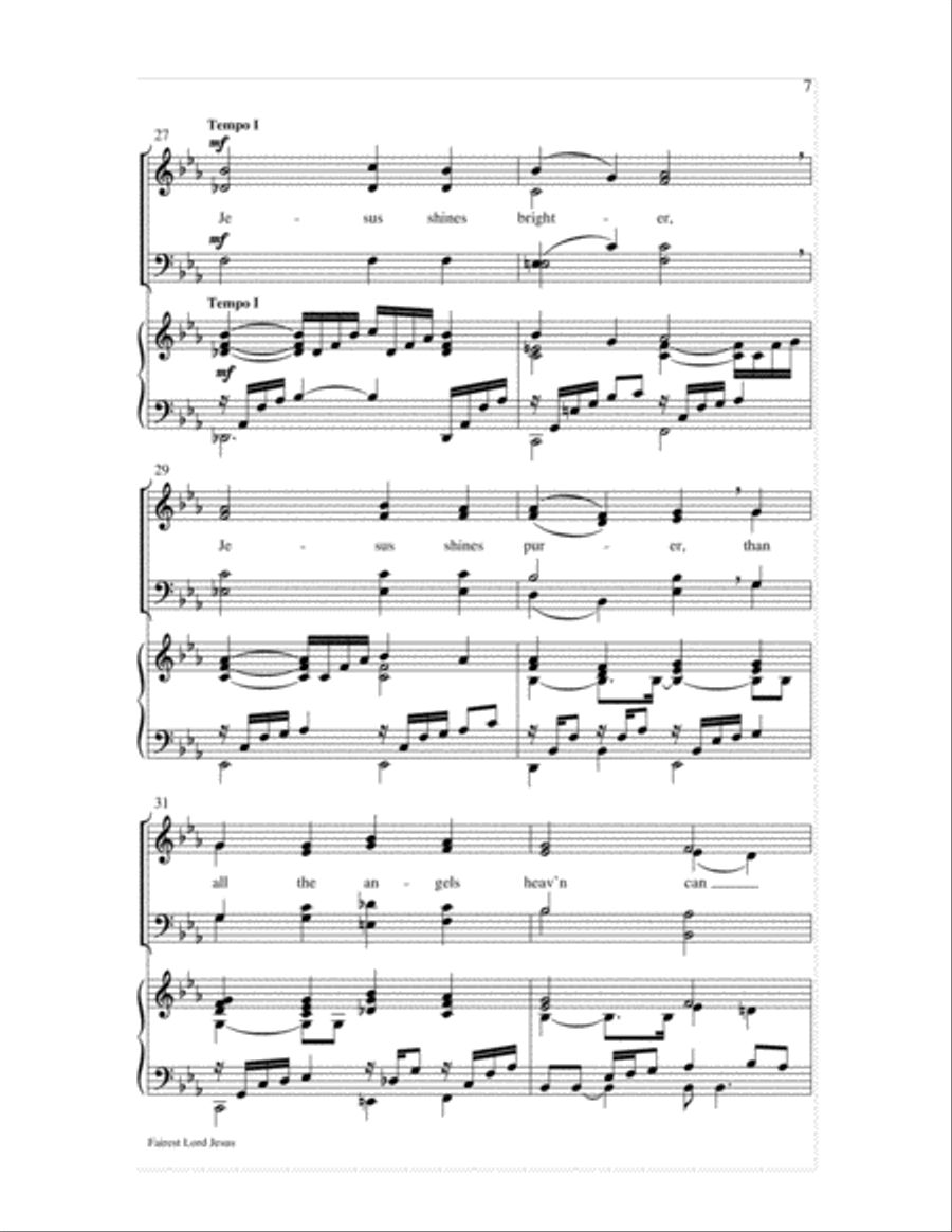 Fairest Lord Jesus Fairest Lord Jesus 4-Part scores gallery preview page 7
