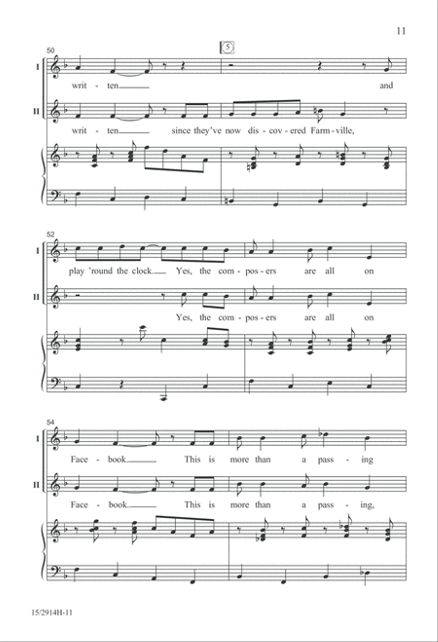 The Composers Are All on Facebook 2-Part scores gallery preview page 11