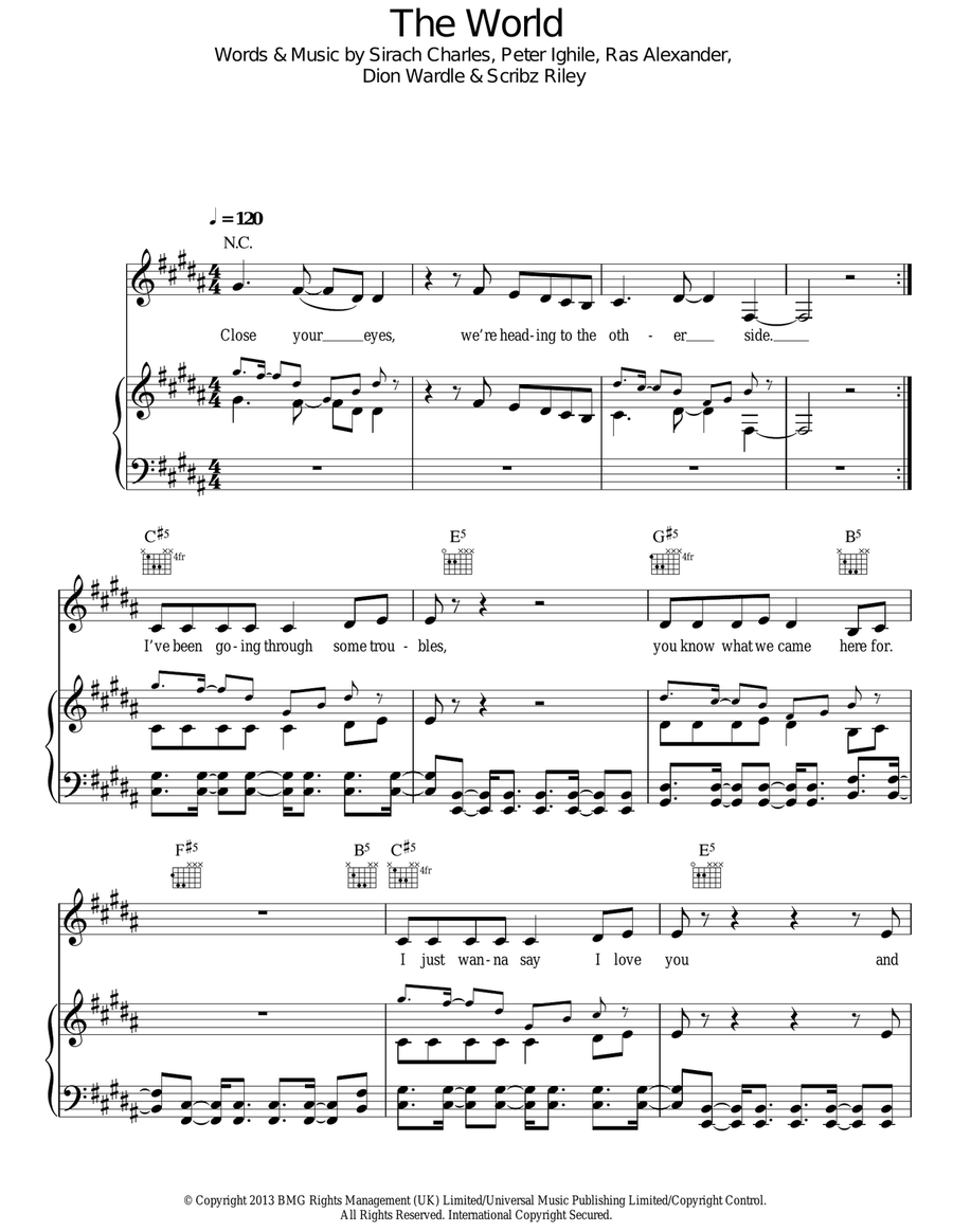 The World The World Acoustic Guitar scores gallery preview page 1
