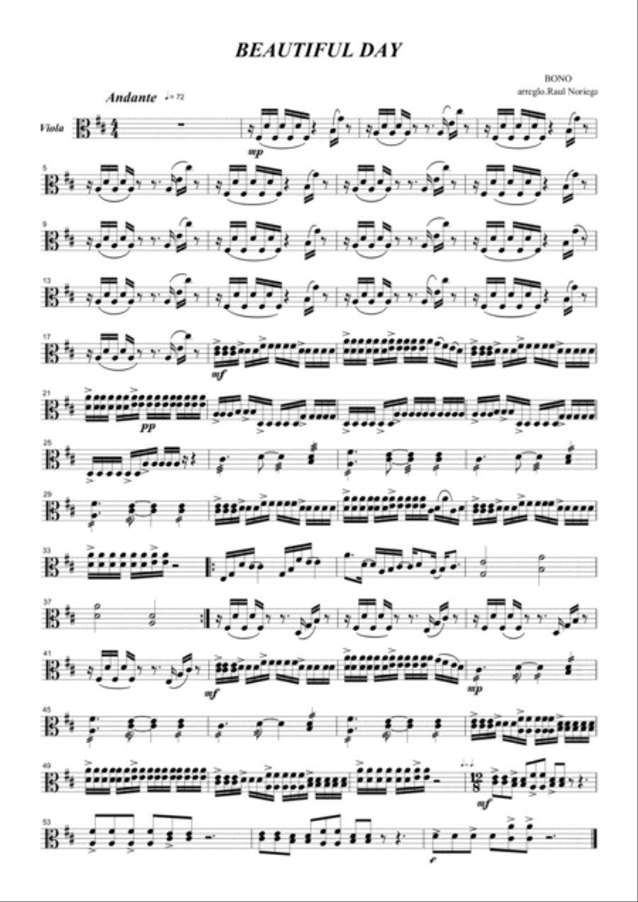 Beautiful Day String Quartet scores gallery preview page 2