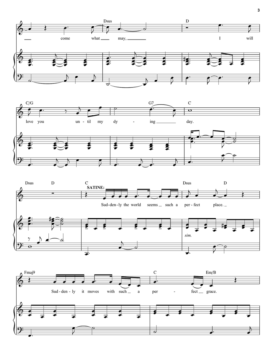 Come What May (from Moulin Rouge! The Musical) Voice scores gallery preview page 3