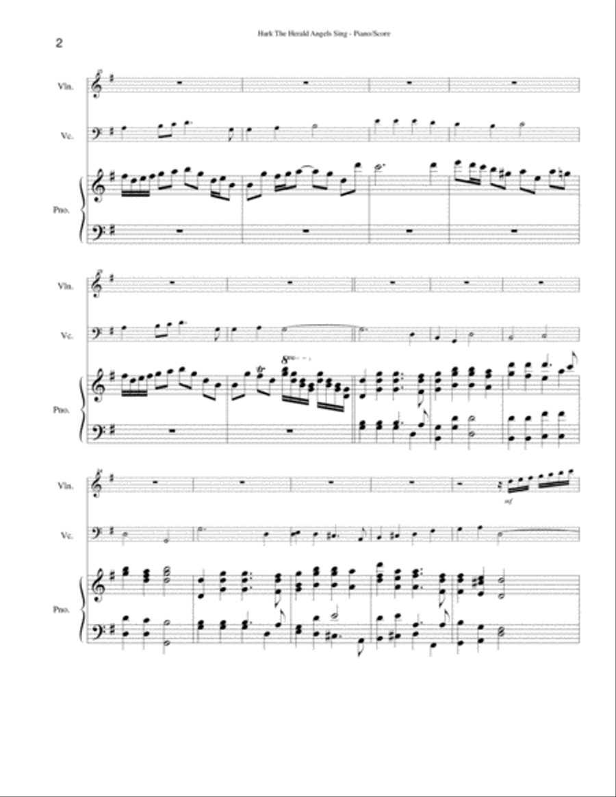 Hark! The Herald Angels Sing Piano Trio scores gallery preview page 2