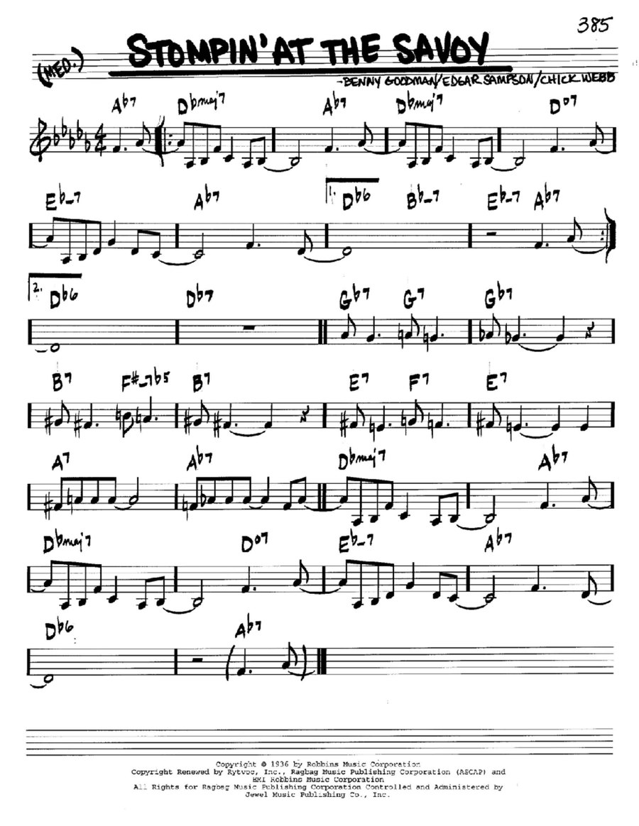 Stompin' At The Savoy Piano scores gallery preview page 1
