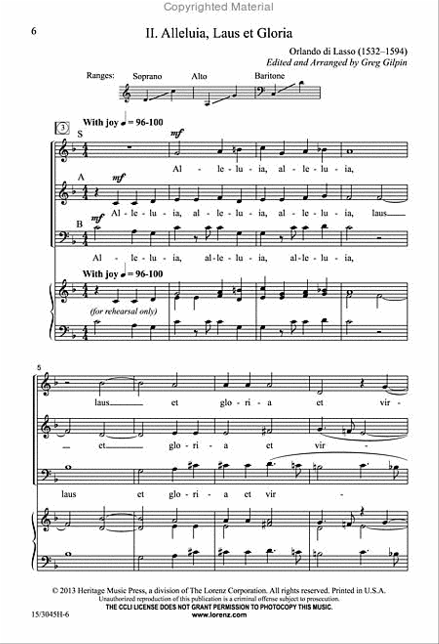 Two di Lasso Motets 3-Part scores gallery preview page 4