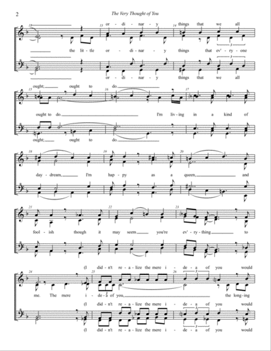The Very Thought Of You SSAA scores gallery preview page 2