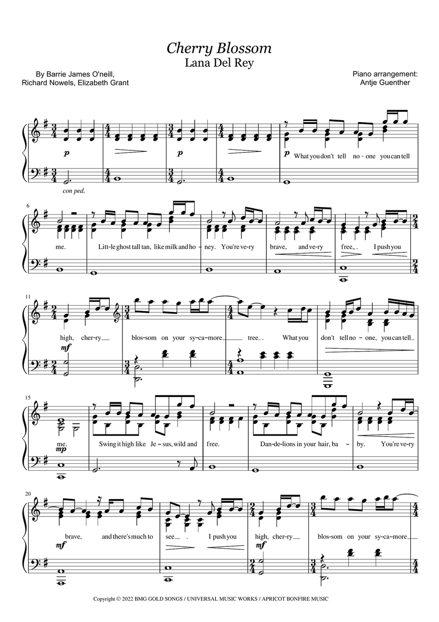 Cherry Blossom Cherry Blossom Piano Solo scores gallery preview page 1