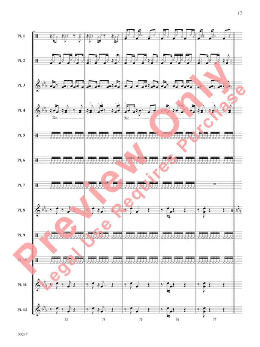 Clapping Music Variations Percussion Ensemble scores gallery preview page 18