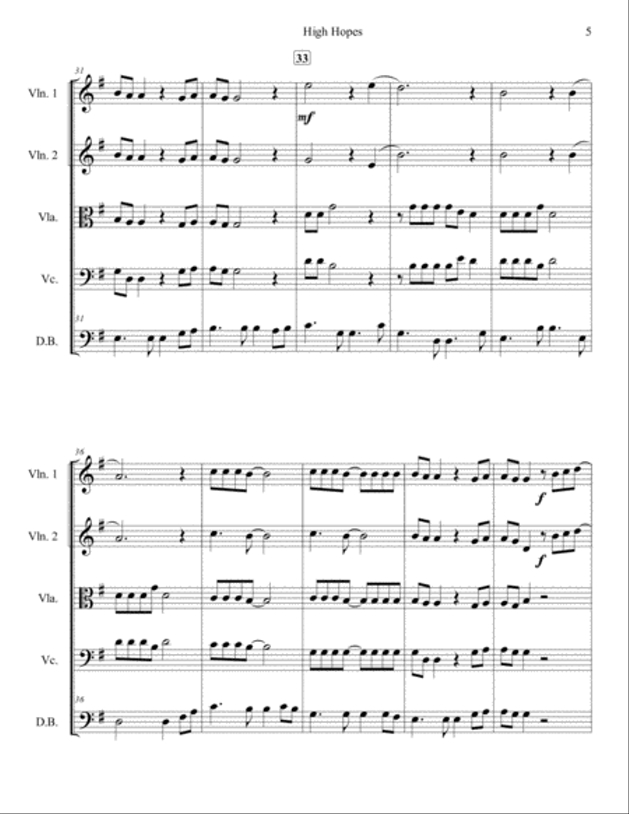 High Hopes String Quartet scores gallery preview page 5