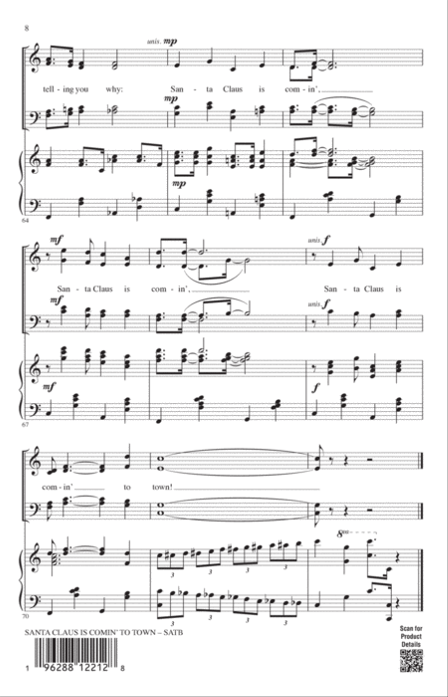 Santa Claus Is Comin' To Town (arr. John Leavitt) 4-Part scores gallery preview page 7