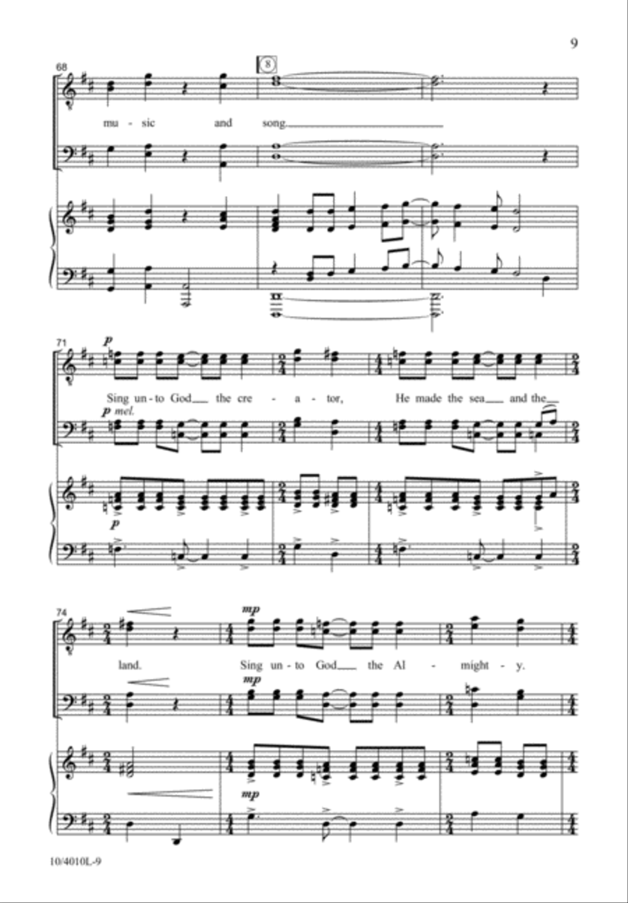 O Come, Let Us Sing TTBB scores gallery preview page 10