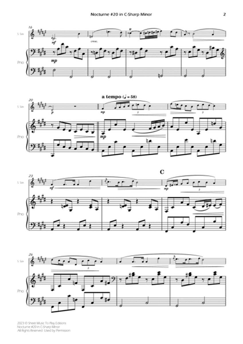Nocturne No.20 in C-Sharp minor - Soprano Sax and Piano (Full Score and Parts) image number null