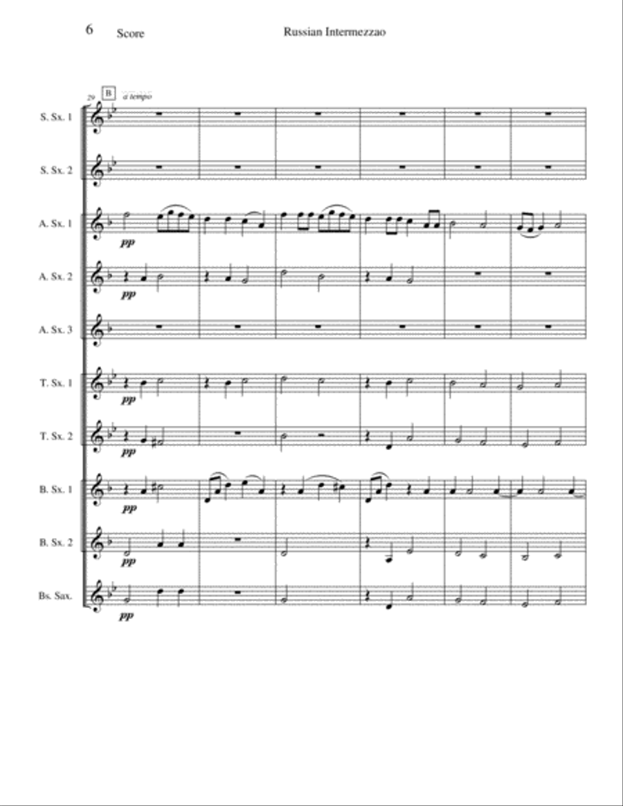 Russian Intermezzo in F-Minor Woodwind Ensemble scores gallery preview page 6