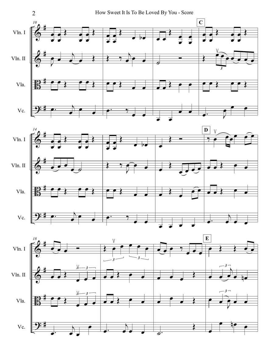 How Sweet It Is (To Be Loved By You) String Quartet scores gallery preview page 2