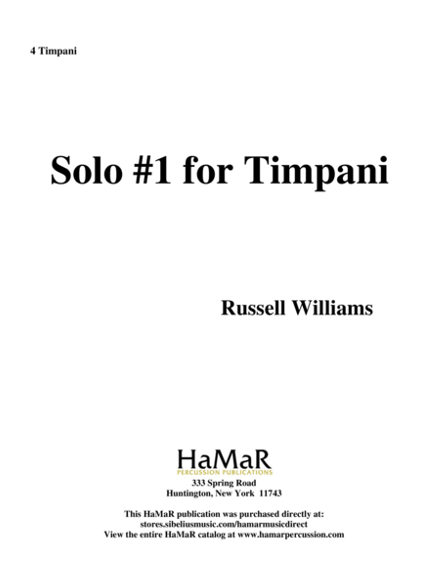Solo No. 1 for Timpani Percussion scores gallery preview page 1