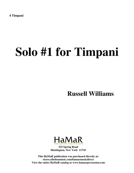 Solo No. 1 for Timpani