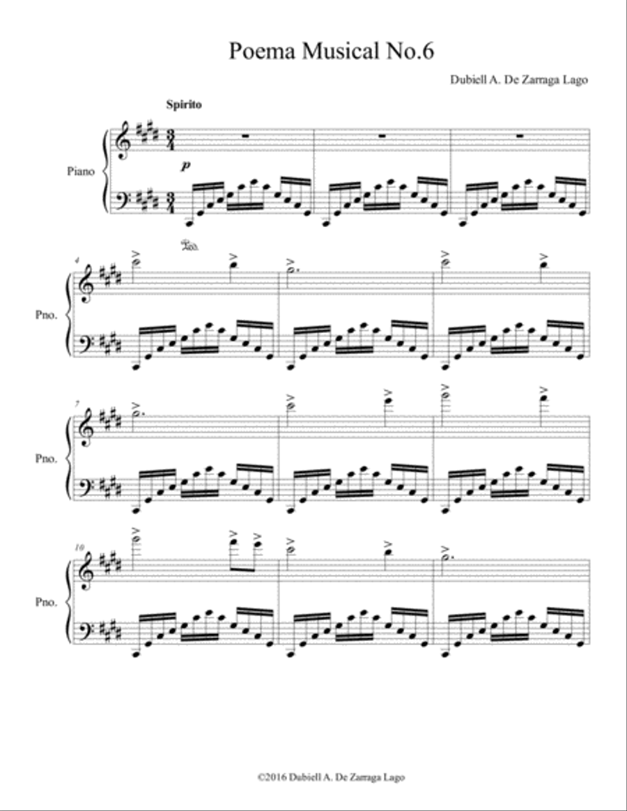 poema musical No.6 poema musical No.6 Piano Solo scores gallery preview page 1