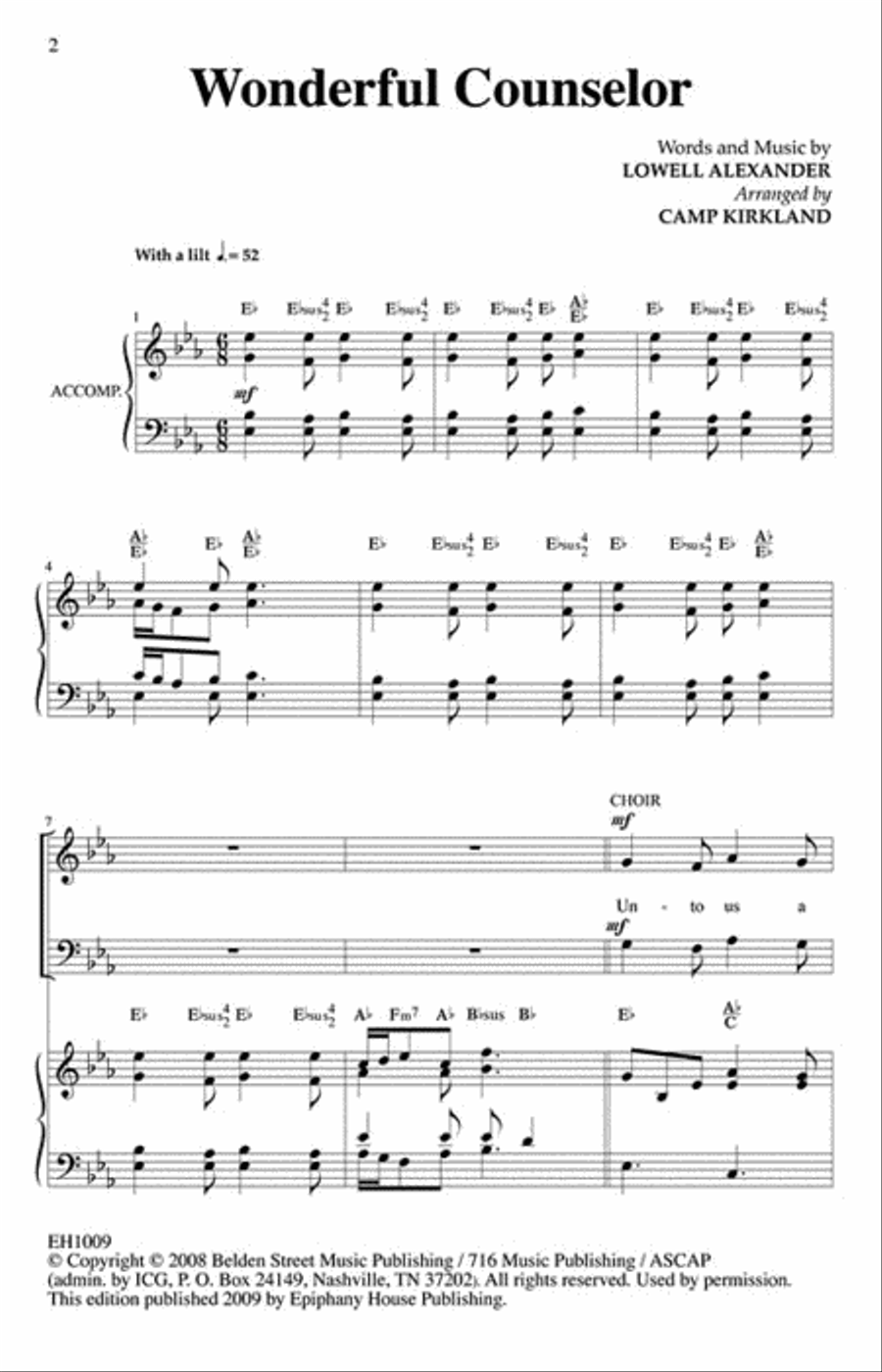 Wonderful Counselor Choir scores gallery preview page 2