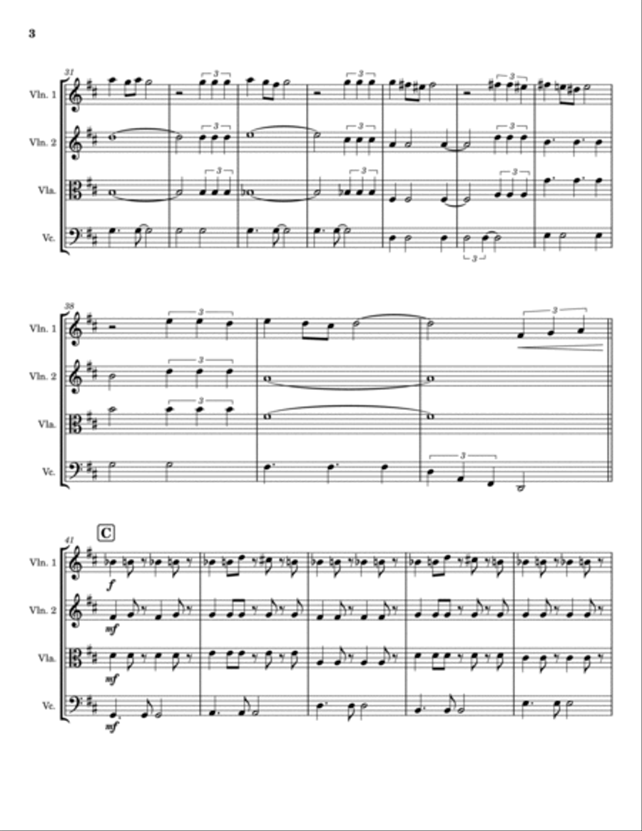 Can't Take My Eyes Off Of You String Quartet scores gallery preview page 3