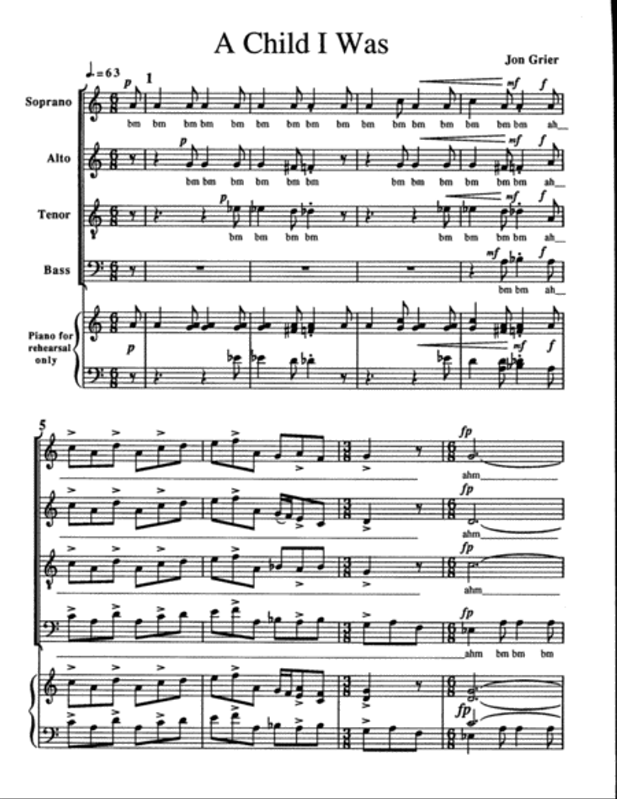 A Child I Was A Child I Was 4-Part scores gallery preview page 2
