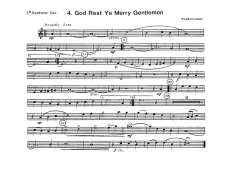Christmas Carols For Sax Quartet - Eb Baritone Sax