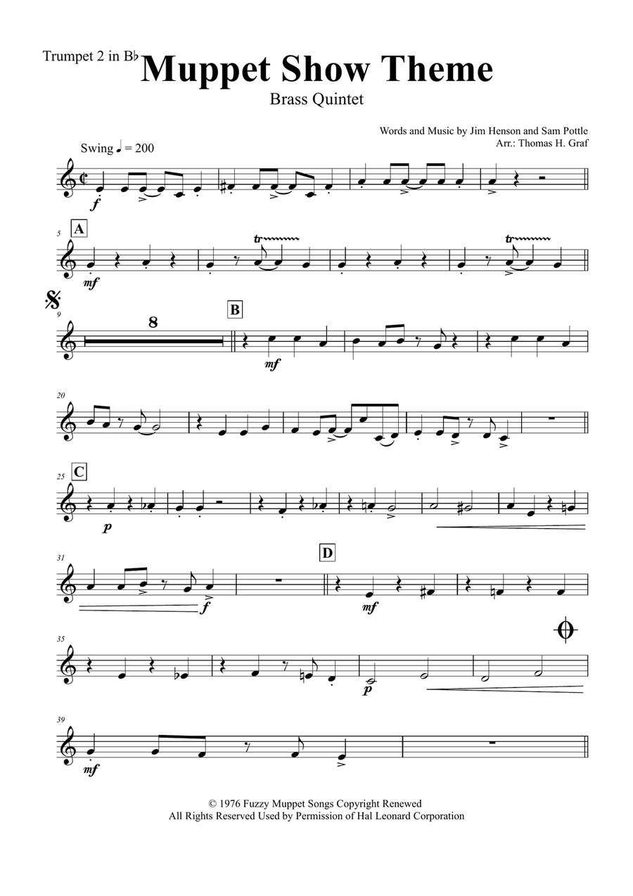 The Muppet Show Theme Brass Ensemble scores gallery preview page 6
