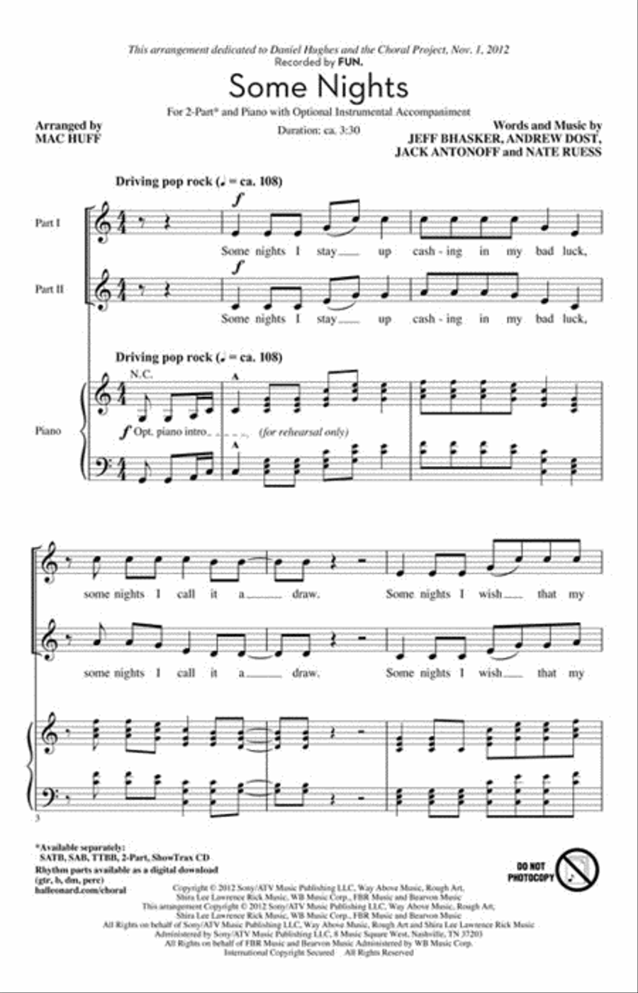 Some Nights Some Nights 2-Part scores gallery preview page 2