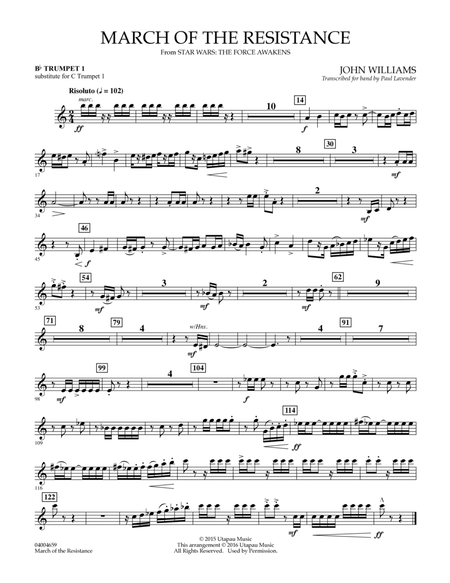 March of the Resistance - Bb Trumpet 1 (sub. C Tpt. 1 - - Bb Trumpet 1 (sub. C Tpt. 1)