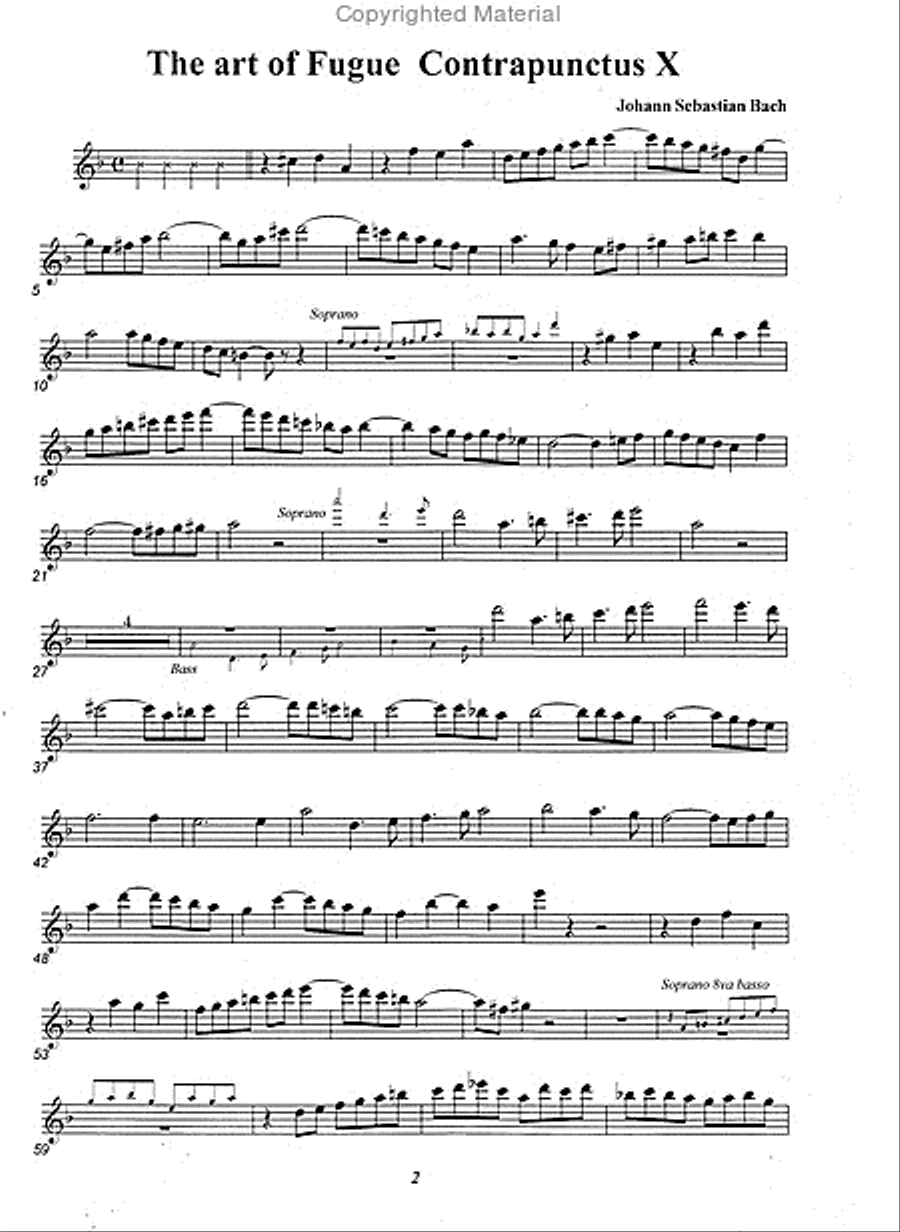 The Art of Fugue - Contrapunctus 10 Recorder scores gallery preview page 4