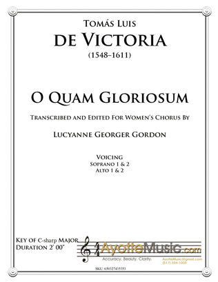 Book cover for O Quam Gloriosum