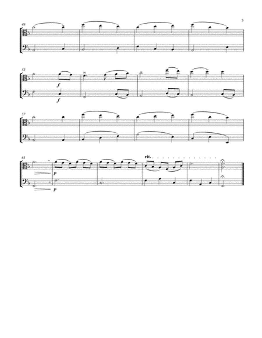 The First Noel Viola Cello Duet-Two Tonalities included String Duet scores gallery preview page 3