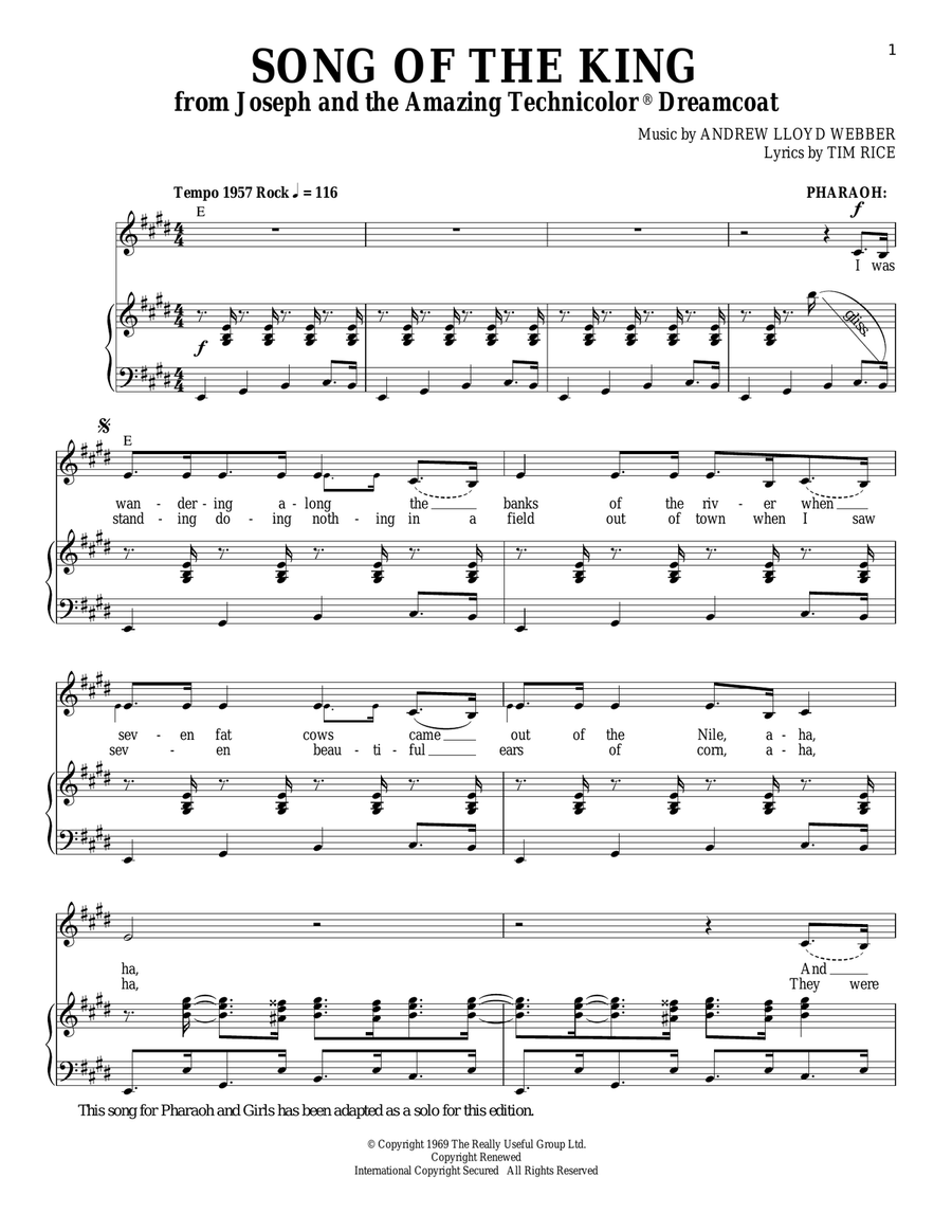 Song Of The King from Joseph And The Amazing Technicolor