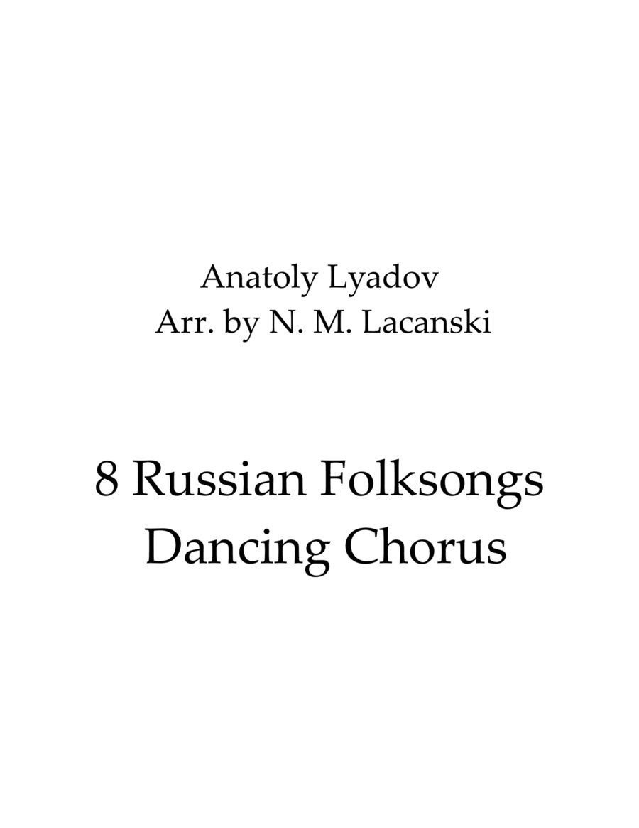 8 Russian Folksongs Dancing Chorus Choir scores gallery preview page 1