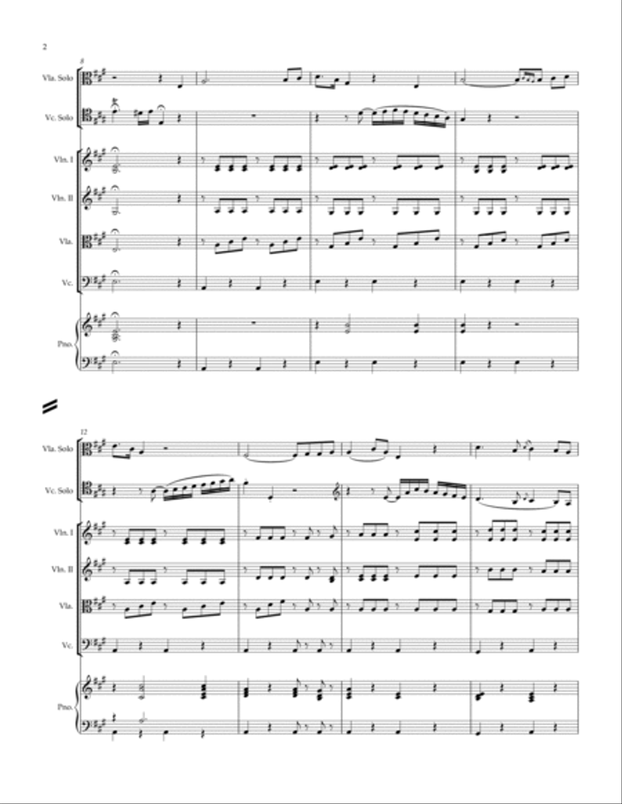 Adagio: Due Soli Strumenti a Corda Small Ensemble scores gallery preview page 2