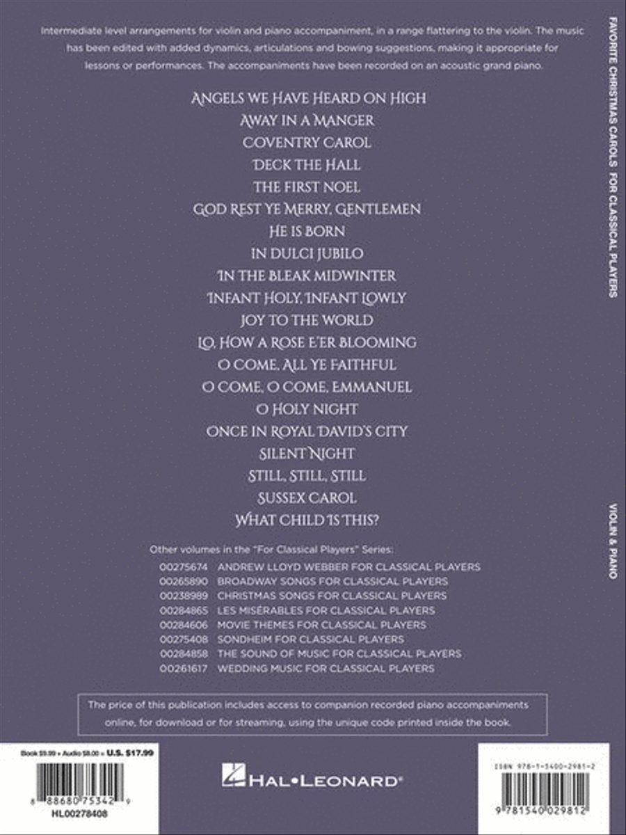 Favorite Christmas Carols for Classical Players – Violin and Piano Violin Solo scores gallery preview page 7