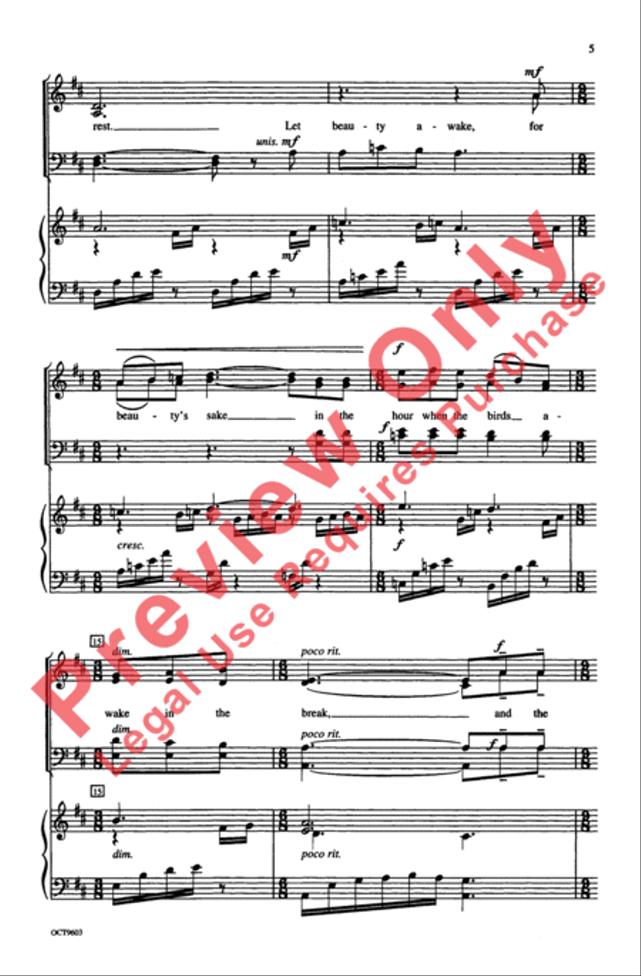 Let Beauty Awake 4-Part scores gallery preview page 4
