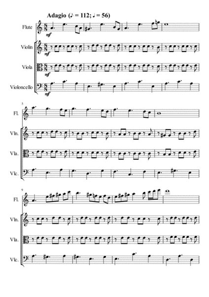 Opus 79a, Intermezzo for Flute, Violin, Viola & Cell (Score & Parts) image number null